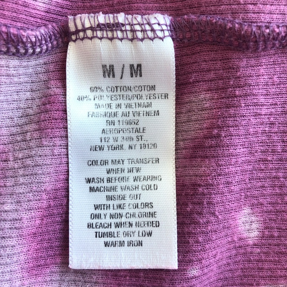 Aeropostale Purple Bleach Tie Dye Ribbed Tank Top - Picture 6 of 6